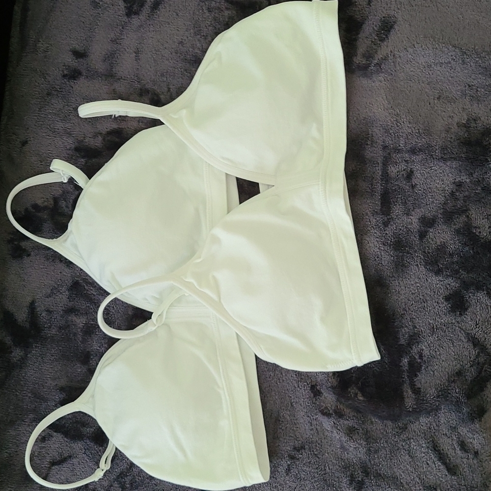 * (2) Wonder Nation White Bras (one size 36 and one size 38)